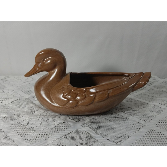Quaint Retro Frankoma Mallard Duck Planter for Rustic Farmhouse Decor - Picture 5 of 10
